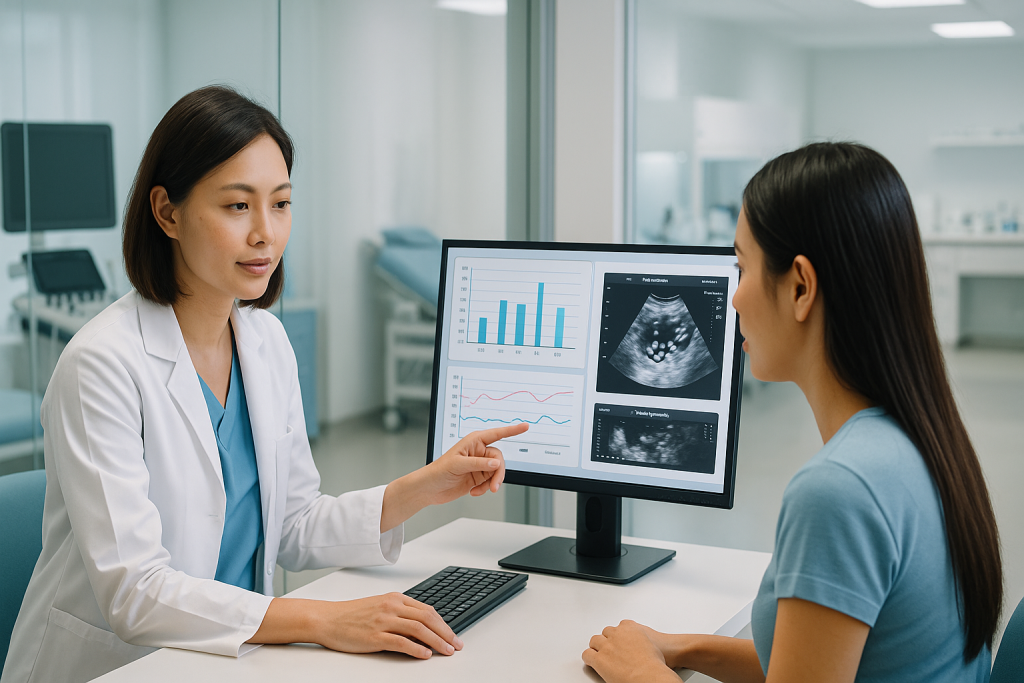 Fertility screening consultation and reproductive health assessment in a modern fertility clinic in Vietnam.