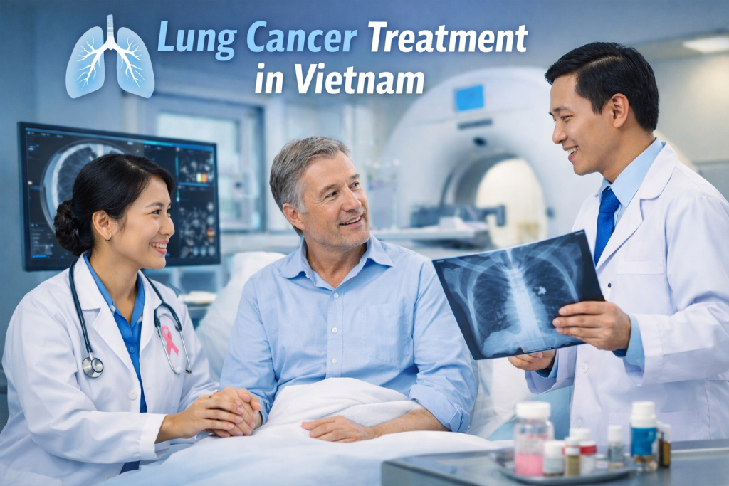 Lung cancer treatment in Vietnam for international patients from Australia, USA, Singapore, and Europe with modern hospitals, advanced imaging technology, and expert Vietnamese oncologists