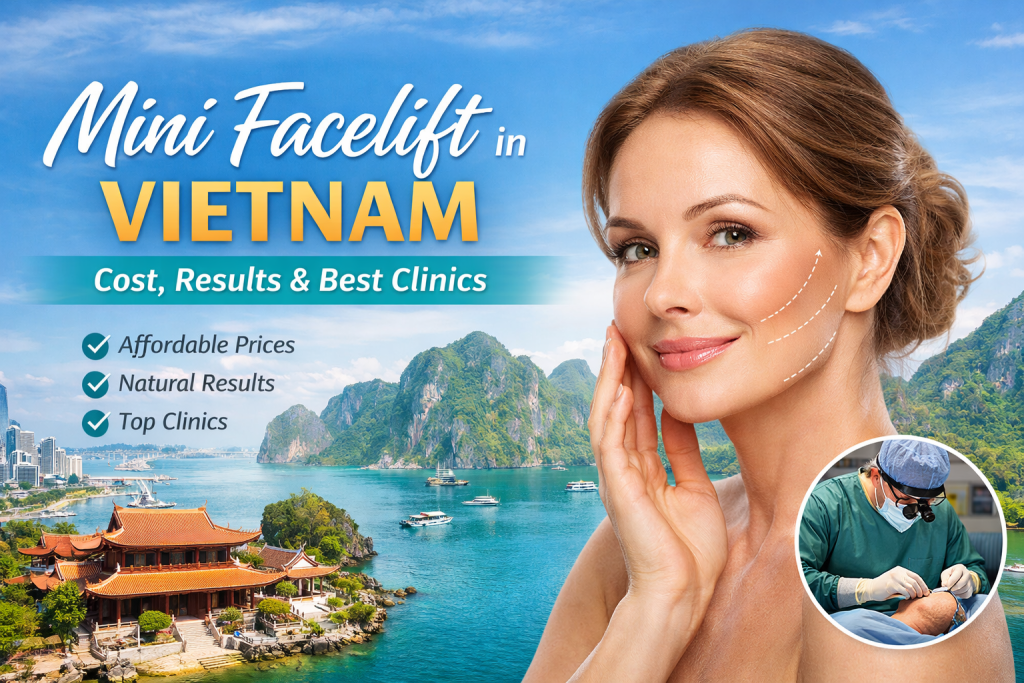 Mini facelift in Vietnam showing natural facial rejuvenation results with defined jawline and smooth skin, performed by expert cosmetic surgeons
