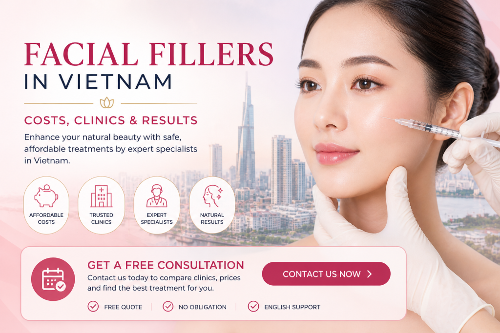 Facial fillers in Vietnam treatment with hyaluronic acid injection by expert aesthetic doctor for natural facial contouring and rejuvenation