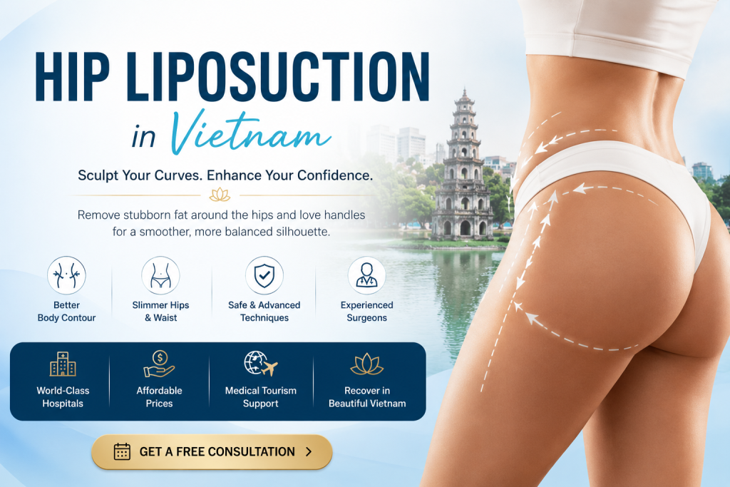 Hip liposuction in Vietnam for slimmer hips and improved body contour with advanced cosmetic surgery techniques