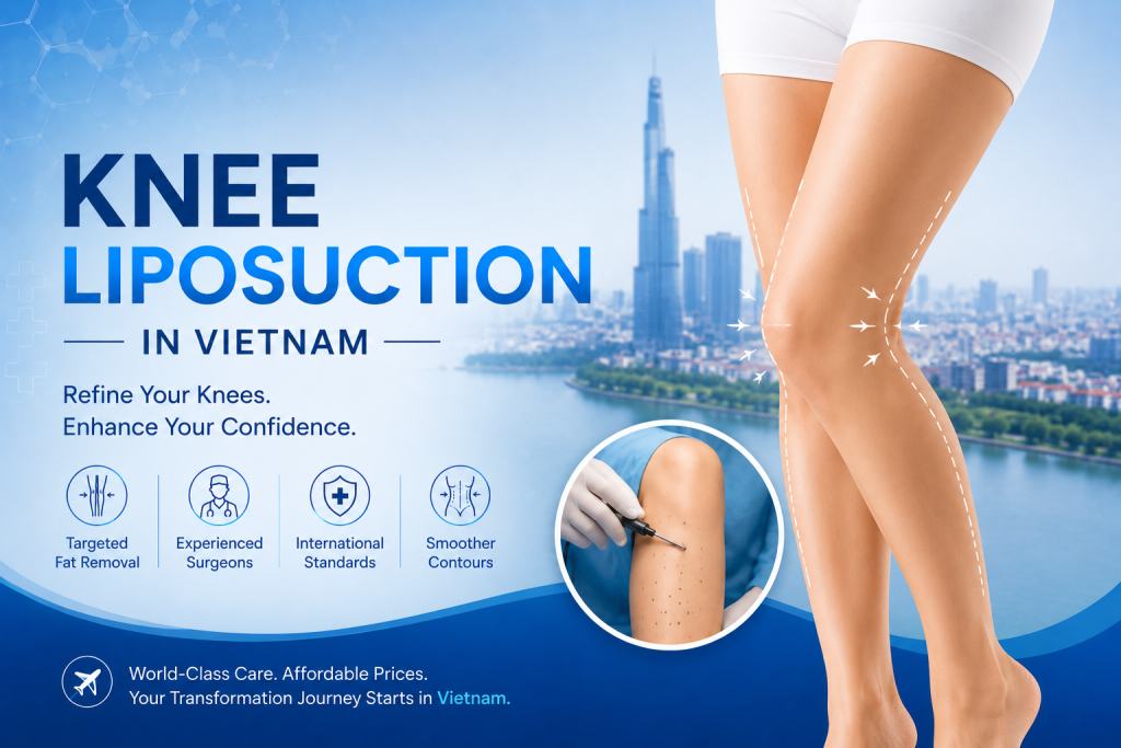 Knee liposuction in Vietnam for targeted fat removal and slimmer leg contour at a cosmetic surgery clinic