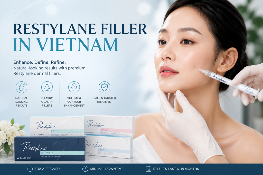 Restylane filler in Vietnam treatment for facial contouring and natural-looking dermal filler enhancement