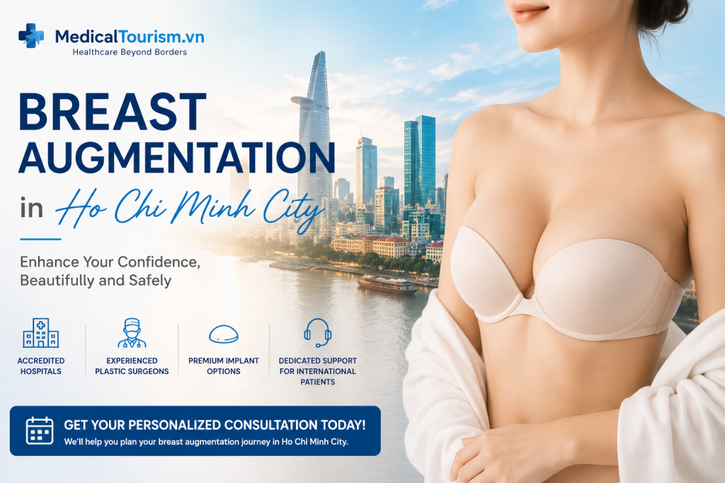 Breast augmentation in Ho Chi Minh City with experienced plastic surgeons, premium implants, accredited hospitals, and international patient support.