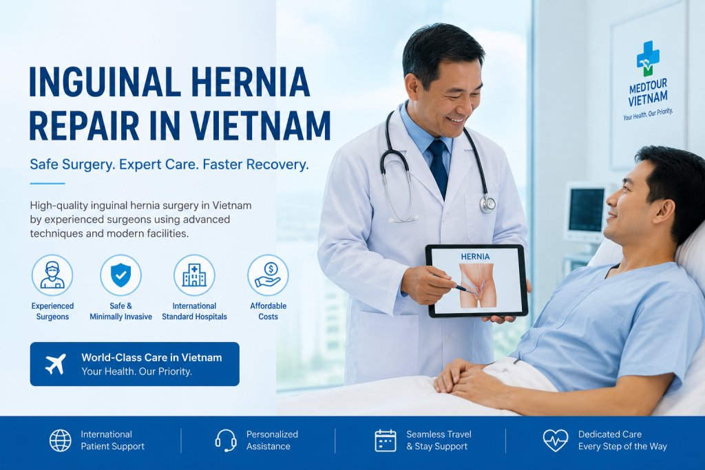 Inguinal hernia repair in Vietnam with an experienced surgeon at a modern international hospital