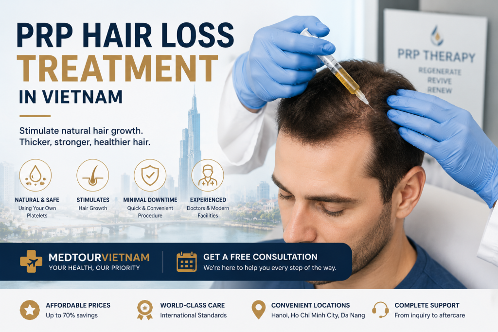 PRP hair loss treatment in Vietnam performed by an experienced doctor to support natural hair growth