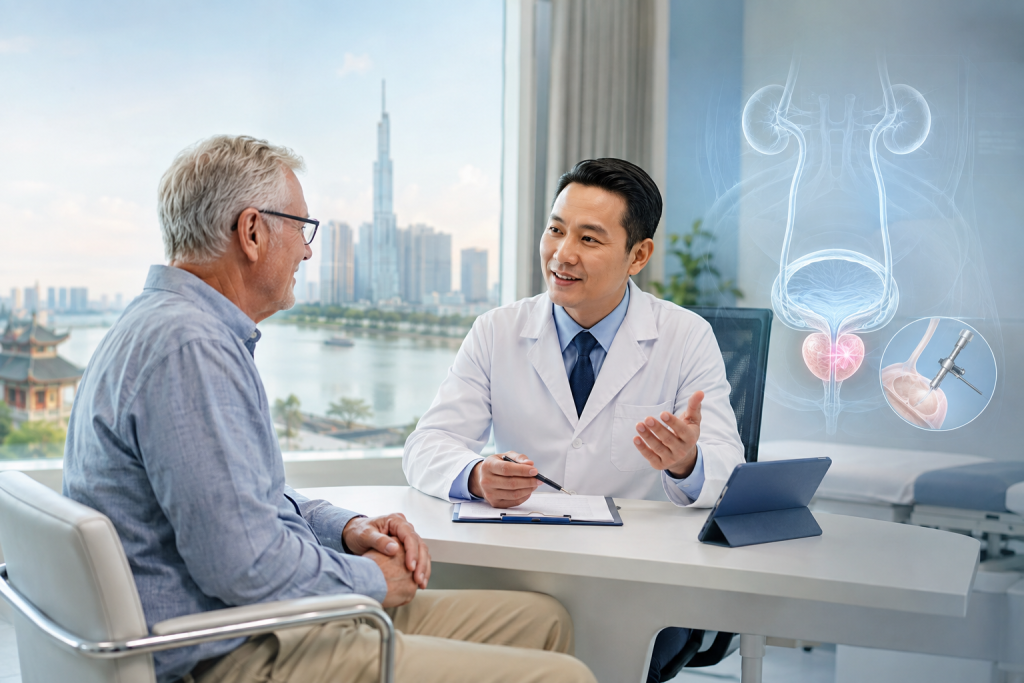 HoLEP surgery in Vietnam for BPH treatment with advanced laser technology