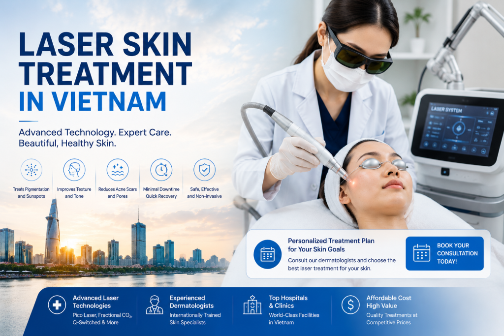 Laser skin treatment in Vietnam for pigmentation, acne scars and skin rejuvenation