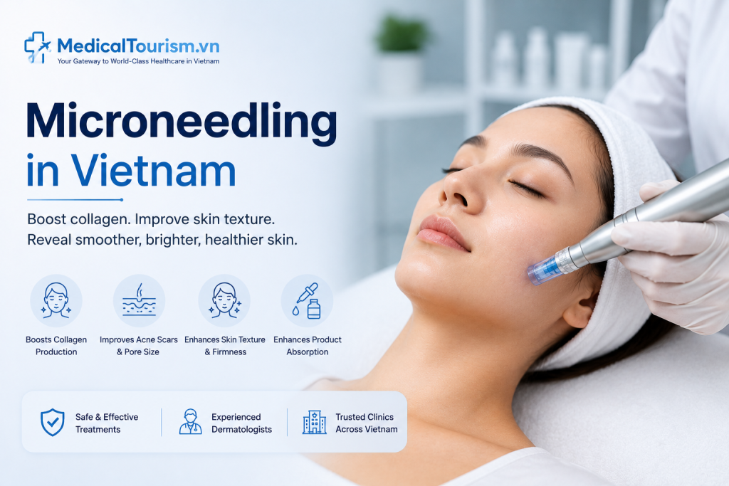 Microneedling in Vietnam for acne scars, collagen stimulation and skin rejuvenation